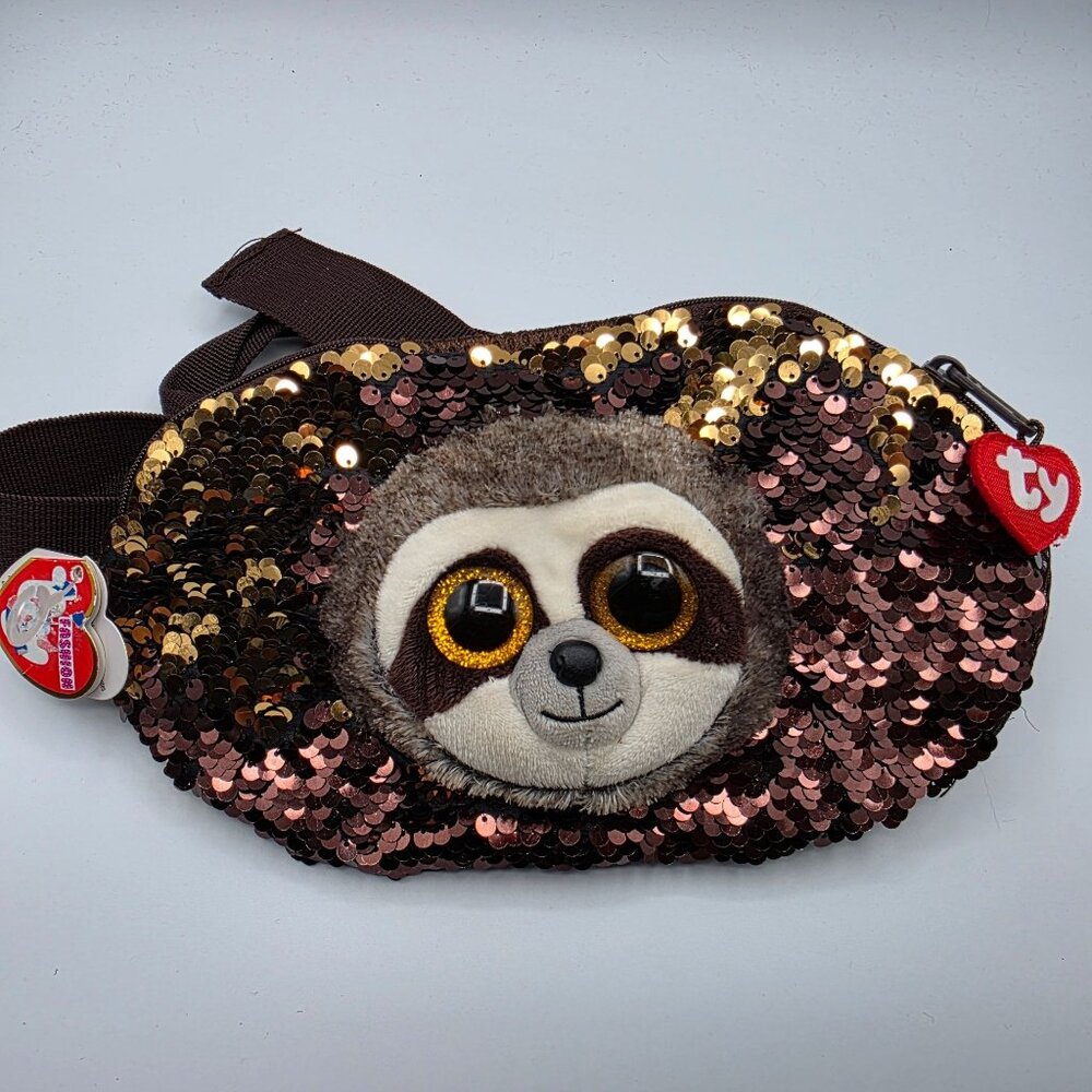 Ty Dangler Beanie Fashion Collection Sloth Sequin Belt Bag Kids Cute Casual
